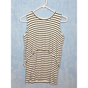 NEW NOM Striped Sleeveless Nursing Breastfeeding Maternity Top XS Baby Newborn